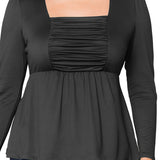 Rylan Ruched Top - Black - Plus