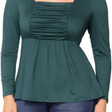 Rylan Ruched Top - Green - Plus