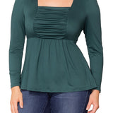 Rylan Ruched Top - Green - Plus