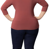 Marsala Femme Fatale Faux Wrap Top - Plus