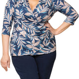 Femme Fatale Floral Faux Wrap Top - Plus