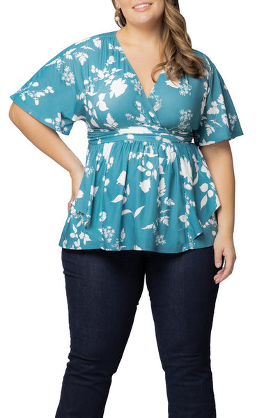 Turquoise Encore Print Top