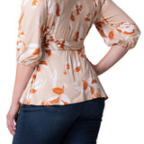 Nina 3/4 Sleeve Wrap Top - Plus