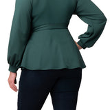 Natasha Long Sleeve Wrap Top - Plus