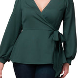 Natasha Long Sleeve Wrap Top - Plus