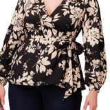 Natasha Long Sleeve Wrap Top - Plus