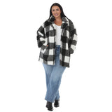 Plus Size Buffalo Plaid Plush Coat
