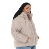 Plus Size Hooded Quilted Puffer Coat