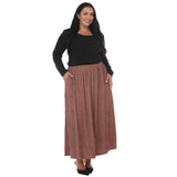 Plus Size Rhinestone Embellished A-Line Maxi Skirt