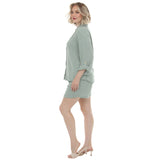 Women's Gauze Button-Front Shirt & Shorts Set - Olive