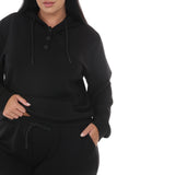 Plus Size Hooded Pullover and Straight-Leg Pants Set