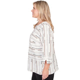 Alfred Dunner Spliced Jacquard Stripe Top - Plus