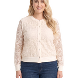 NY Collection Plus Size Long Sleeve Lace Blouse