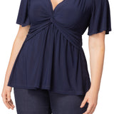 Abby Twist Front Top  - Nouveau Navy -  Plus