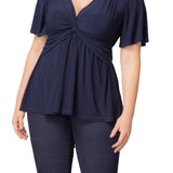 Abby Twist Front Top  - Nouveau Navy -  Plus