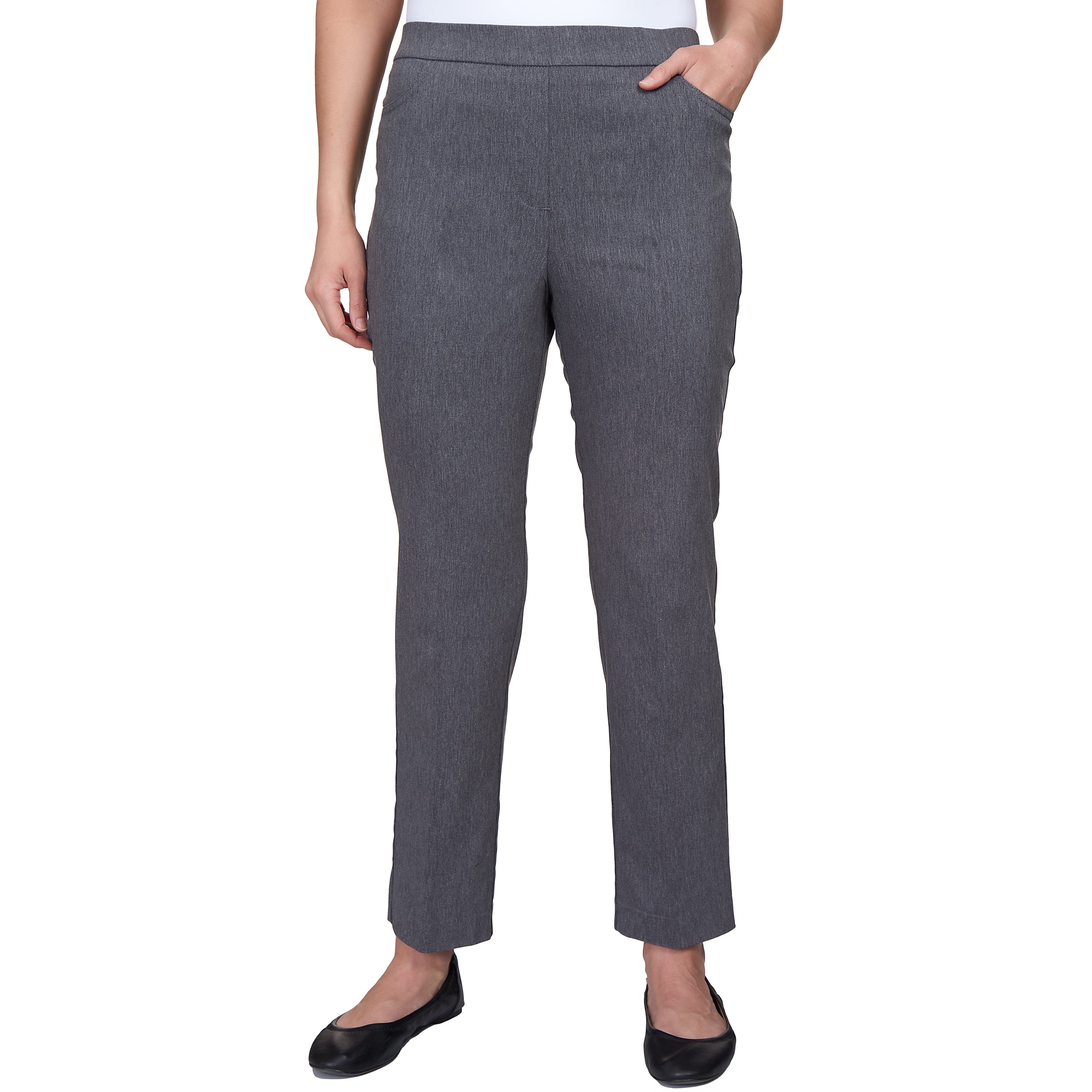 Alfred Dunner Classic Allure Fit Proportioned Pant with Elastic Comfort Waistband Short Length