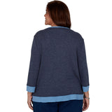 Alfred Dunner Heathered Colorblock Knit Top