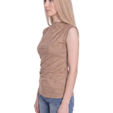 NY Collection Petite Sleeveless Sueded Mock Neck