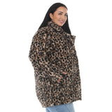 Plus Size Leopard Print Plush Coat