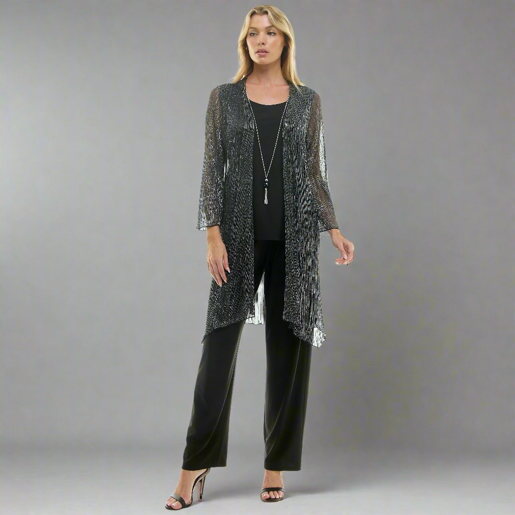 2Fer Pant Set w/ Detachable Necklace - Black/Silver - DressbarnOutfit Sets