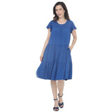Women's Flutter Sleeve Ruffle Tiered Dress