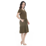 Women's Flutter Sleeve Ruffle Tiered Dress