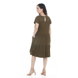 Women's Flutter Sleeve Ruffle Tiered Dress