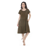 Women's Flutter Sleeve Ruffle Tiered Dress