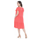Women's Flutter Sleeve Ruffle Tiered Dress