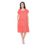 Women's Flutter Sleeve Ruffle Tiered Dress