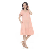 Women's Flutter Sleeve Ruffle Tiered Dress