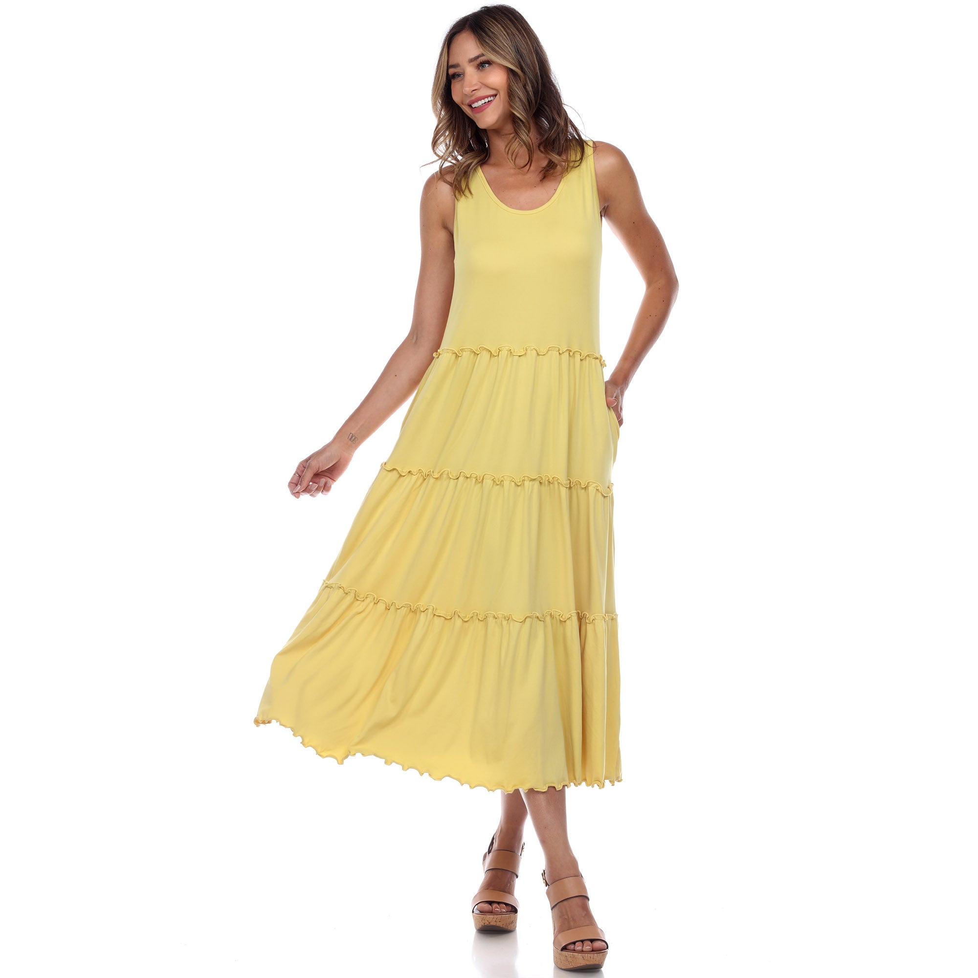 Scoop Neck Tiered Midi Dress - DressbarnDresses