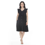 Women's Button Front Tiered Swing Dress