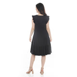 Women's Button Front Tiered Swing Dress