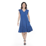 Women's Button Front Tiered Swing Dress