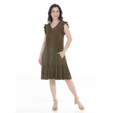 Women's Button Front Tiered Swing Dress