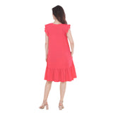 Women's Button Front Tiered Swing Dress