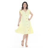 Women's Button Front Tiered Swing Dress
