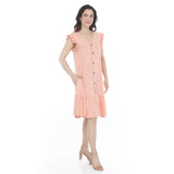 Women's Button Front Tiered Swing Dress