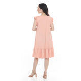 Women's Button Front Tiered Swing Dress