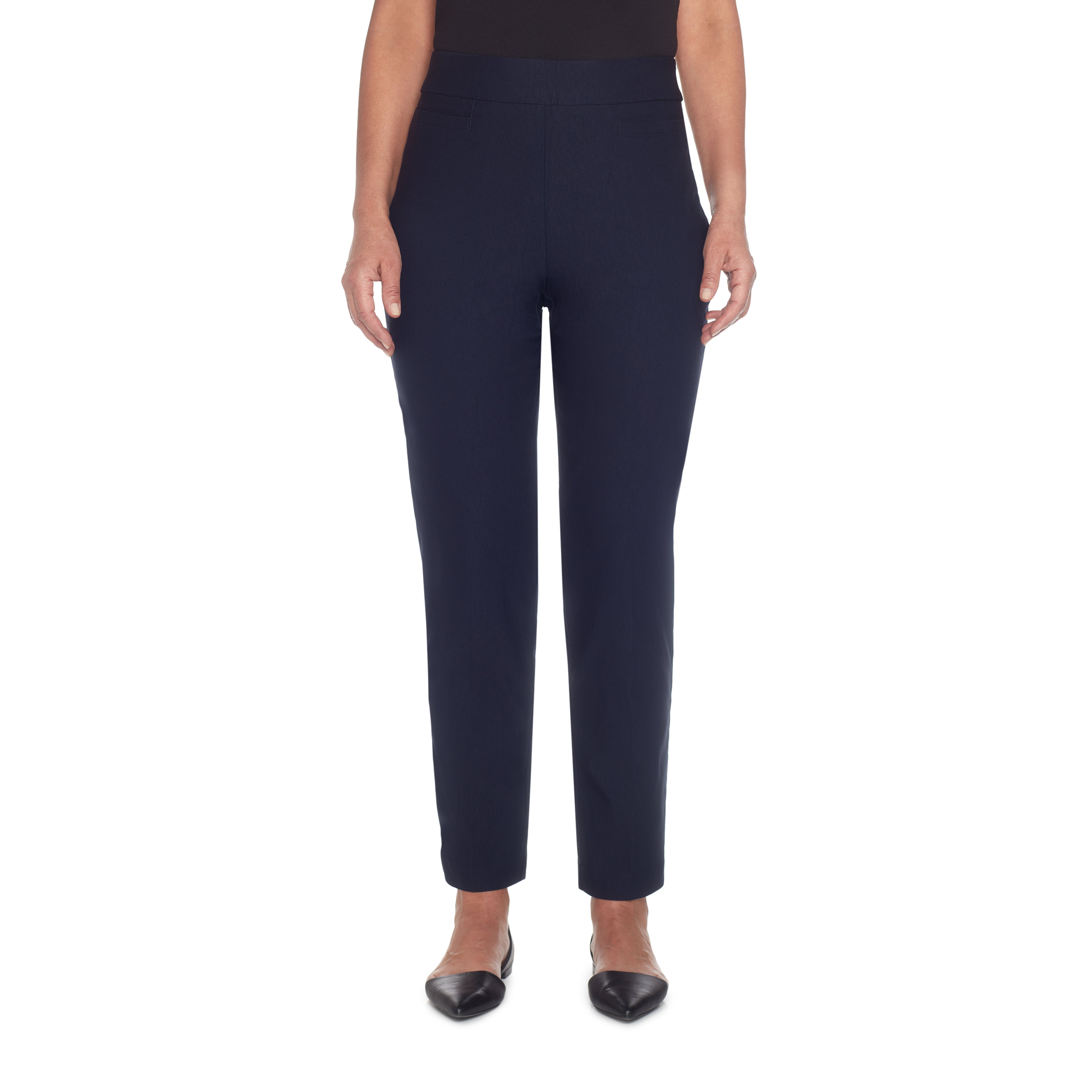 Alfred Dunner Petite Classic Allure Fit Proportioned Pant with Elastic Comfort Waistband Average Length