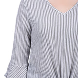 3/4 Bell Sleeve Textured Knit Top - Petite - DressbarnShirts & Blouses