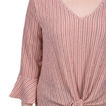 3/4 Bell Sleeve Textured Knit Top - Petite - DressbarnShirts & Blouses