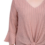 3/4 Bell Sleeve Textured Knit Top - Petite - DressbarnShirts & Blouses