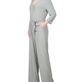 3/4 Sleeve Belted Jumpsuit - Petite - DressbarnJumpsuits & Rompers