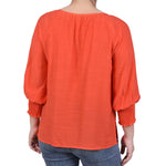 3/4 Sleeve Button Front Blouse - Petite - DressbarnShirts & Blouses