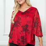 3/4 Sleeve Hanky Hem V - Neck Blouse - Plus - DressbarnBlouses