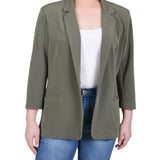 3/4 Sleeve Heavy Jacquard Knit Jacket - Petite - DressbarnCoats & Jackets