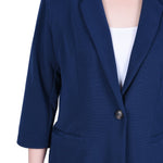 3/4 Sleeve Heavy Jacquard Knit Jacket - Petite - DressbarnCoats & Jackets