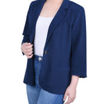 3/4 Sleeve Heavy Jacquard Knit Jacket - Petite - DressbarnCoats & Jackets